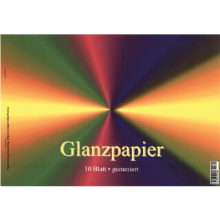 Buntpapier- Glanzpapier gummiert ca. 25,0 x 17,5 cm 10...