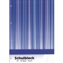 Schulblock A4 liniert 4fach Lochung und Rand - 50 Blatt