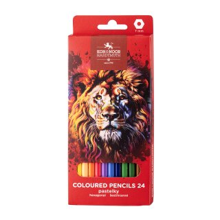 Buntstifte Schul- Farbstifte "LION Red" - 24er Pack