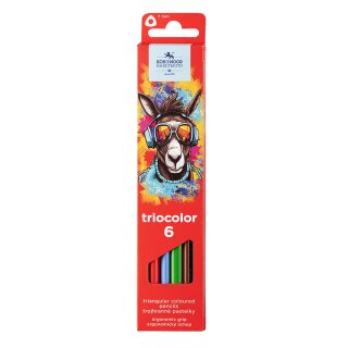 Buntstifte Triocolor  Schul- Farbstifte "DONKEY" - 6er Pack