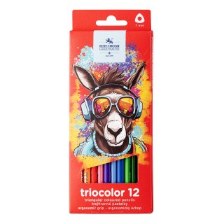 Buntstifte Triocolor  Schul- Farbstifte "DONKEY" - 12er Pack