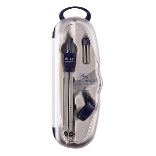 Zirkel Metall- Schulzirkel " KOH-I-NOOR" 3-teiliges Set ,inkl. Universal- Adapter , im Kunststoffkasten