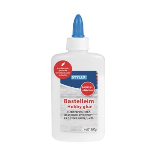 Klebstoff  Bastelleim  weiß 100 g Flasche , transparent trocknent