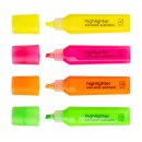 Textmarker - Keilspitze / Jumbo-  Highlighter ,  Strichstärke 1 - 5 mm, farbl. sortiert im 4er Pack