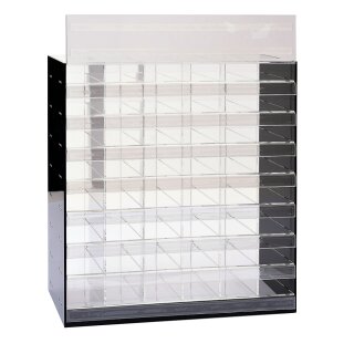 Austeller / Acryl- Display 6x8, leer, mit 48 Fächern / 6 Etagen, für diverse Schreib- oder Zeichengeräte