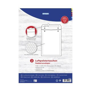 Versandtaschen Luftpolstertaschen Gr.17 - Innenmaß 230 x 340 mm , G/7, im 2er Pack