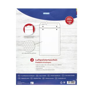 Versandtaschen Luftpolstertaschen Gr.18 - Innenmaß 275 x 350 mm , H/8, im 2er Pack