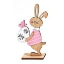 Ostern Holz - Osterhase, ca.15 cm x 9 cm x 4 cm, 3-fach sortiert