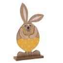 Ostern  Deko- Osterhase aus Holz mit Brille , 25 cm