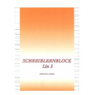 Schreiblernblock  A4 Lineatur 3 ,  mit Kopfbogen - 30 Blatt 