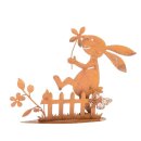 Ostern  Deko- Osterhase Metallhase mit Blume, in...