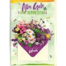 Glückwunschkarten  Geburtstag "Geldbrief - Blumenmotiv"  mit Versandumschlag , sortiert