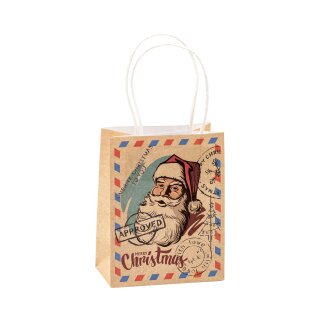 Weihnachten  Geschenktüte Kraftpapier , Klein 14 cm x 11 cm x 6,5 cm -  A6