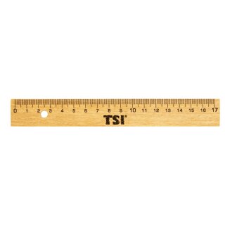 Lineal - Holz 17 cm mit Metallkante VE 12