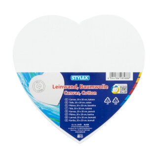 Keilrahmen Stylex - Herz 20 x 20 cm , Leinwand - 280 g/m² , eingeschweißt