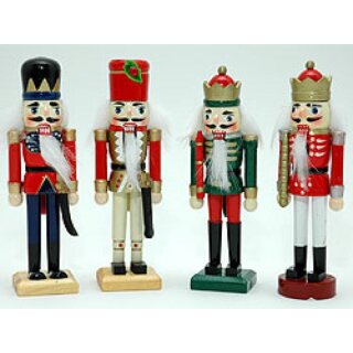 Weihnachten Deko Holz- Nussknacker - ca. 18 cm , 4-fach sortiert