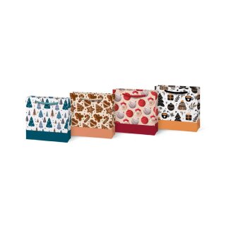 Weihnachten  Geschenktüte Mini Mix II - 9 cm x 9 cm x 4 cm , 4-fach sortiert