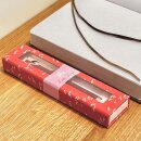 Kugelschreiber Metall- Druckkugelschreiber Rosegold / Matt Rot, elegante Geschenkverpackung