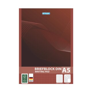 Schreibblock - Briefblock DIN A5, kariert - 50 Blatt