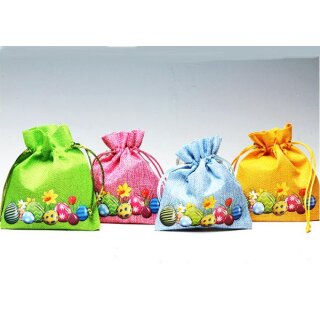 Ostern Oster- Jute Säckchen ca. 10 cm x 12 cm,  farblich sortiert