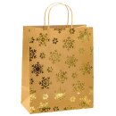 Weihnachten  Geschenktüte  Kraftpapier - Golddruck 32 cm x 26 cm x 13,5 cm - A4 , sortiert