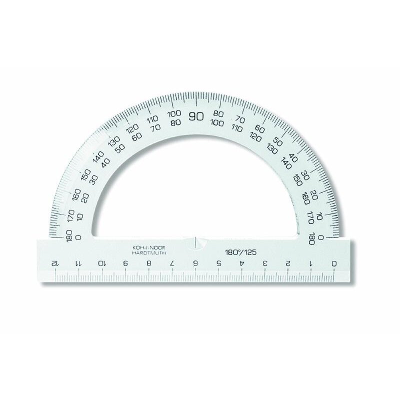 MINERVA Halbkreis-Winkelmesser 180° – Transparent, 25 Cm Länge, Für Schule & Büro