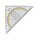 Geo- Dreieck 45° transparent mit gelber Skala - 14 cm Lineal  / 180° Winkelmesser