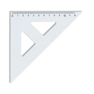 Dreieck - Plast 45° - groß / 12 cm Lineal , Transparent...