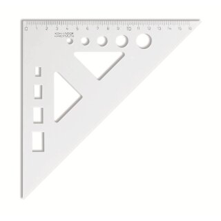 Dreieck - Plast 45° - extra groß / 16 cm Lineal + 9...