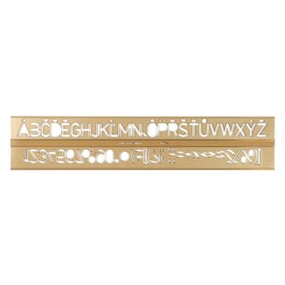 Schablone - Schriftschablone  20,0  mm - Transparent rauchfarbig