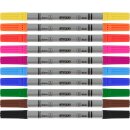Fasermaler "Dick - Dünn" 10er Pack Strichstärke 2 + 3 mm
