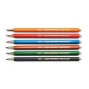 Druckbleistift- Set "Versatil" 6 farbige Metall- Druckbleistifte  inklusive passender Farbminen,  im Lederetui