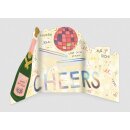 Glückwunschkarten  Geburtstag "Doppel- Klappkarte" mit Versandumschlag, Set I , 4-fach  sortiert