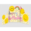 Glückwunschkarten  Geburtstag "Doppel- Klappkarte" mit Versandumschlag, Set II , 4-fach  sortiert