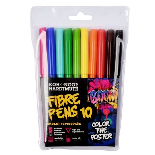 Fasermaler "BOOM" mit einer 2 mm Spitze, 10er Set im PP- Etui