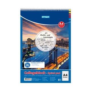 Collegeblock  A4 liniert " Links-/ Rechtshänder" - perforiert mit Innen- und Außenrand, 80 Blatt - 60g/m²