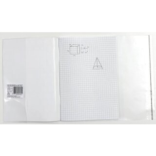 Buchhülle - Buchumschlag 22,5 cm x 38,0 cm, transparent aus PP-Material