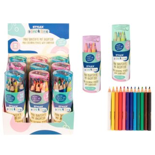 Buntstifte "time 4 fun" 12-teiliges Mini Buntstift-Set mit Anspitzer,inkl.  Aufbewahrungsdose