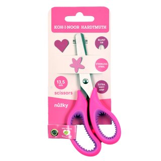 Schere - Bastelschere Kinderschere- Rundspitze, Extra Soft Grip ,13,5 cm - Rosa -