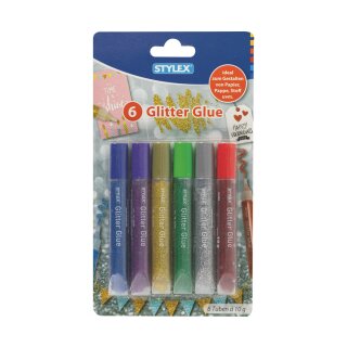 Glitter Glue  6er Pack   6 x 10 g farblich sortiert