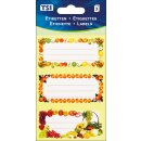 Etiketten- " Früchte-Mix & quot "  3 Bögen a´ 3 Stück