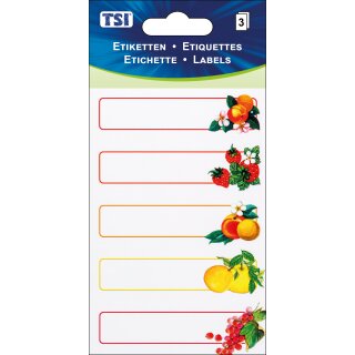 Etiketten- " Früchte & quot "  3 Bögen a´ 5 Stück