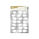 Weihnachten  Geschenkaufkleber - silber- 21 Stück , A4- Format ,  Motiv-Mix