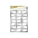 Weihnachten  Geschenkaufkleber - silber- 21 Stück , A4- Format ,  Motiv-Mix