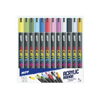 Acrylstifte - Acrylmalstifte MFP-Acrylmarker 4,0mm,  im 12er Pack