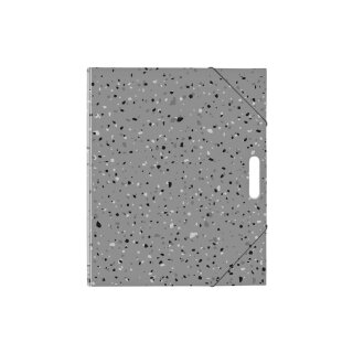 Sammelmappe Einlegemappe A4 , Zeichenmappe "Terrazzo-Optik" mit Gummizug und Tragegriff
