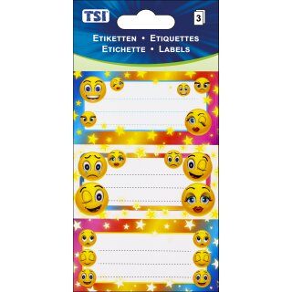 Etiketten Buch,- Heftetiketten " SMILEY " 3 x 3 Stück