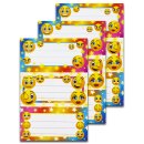 Etiketten Buch,- Heftetiketten " SMILEY " 3 x 3 Stück