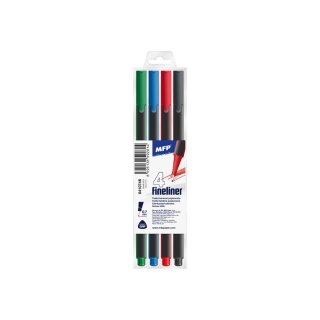 Fineliner MFP- Fineliner, 0,7 mm Strichstärke, farblich sortiert, im 4er Pack
