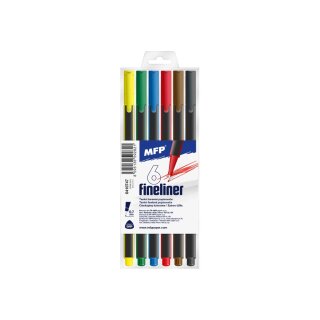 Fineliner MFP- Fineliner, 0,7 mm Strichstärke, farblich sortiert, im 6er Pack
